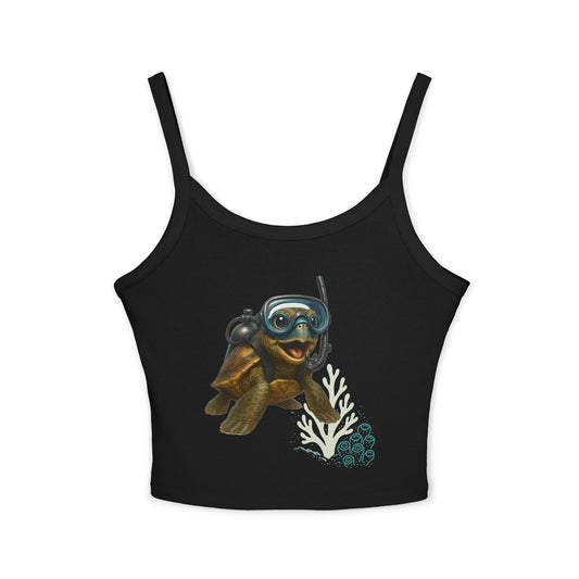 Scuba Turtle Spaghetti Strap Tank