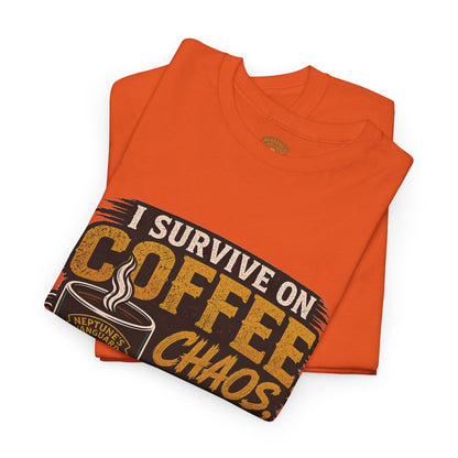 Funny Nitrox Diver T-Shirt | I Survive on Coffee, Chaos, Cuss Words & NX32