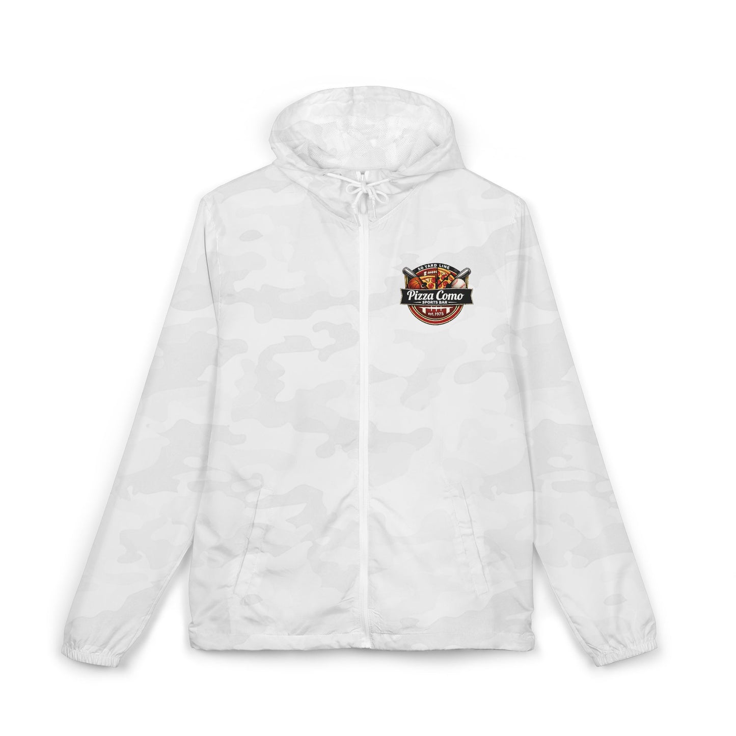 Pizza Como Sports Bar Lightweight Water Resistant Windbreaker