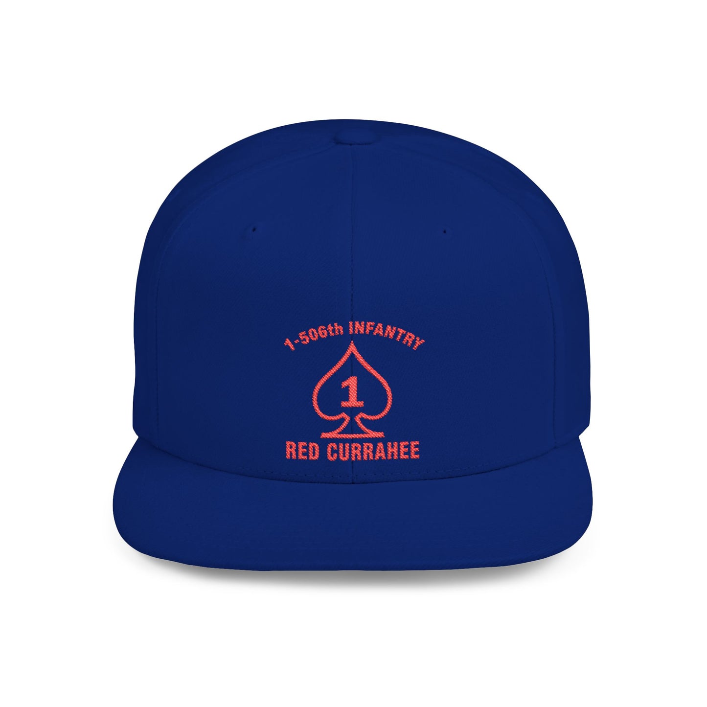 Flat Bill Snapback - 1st Infantry "Red Currakee" Spade Logo Cap