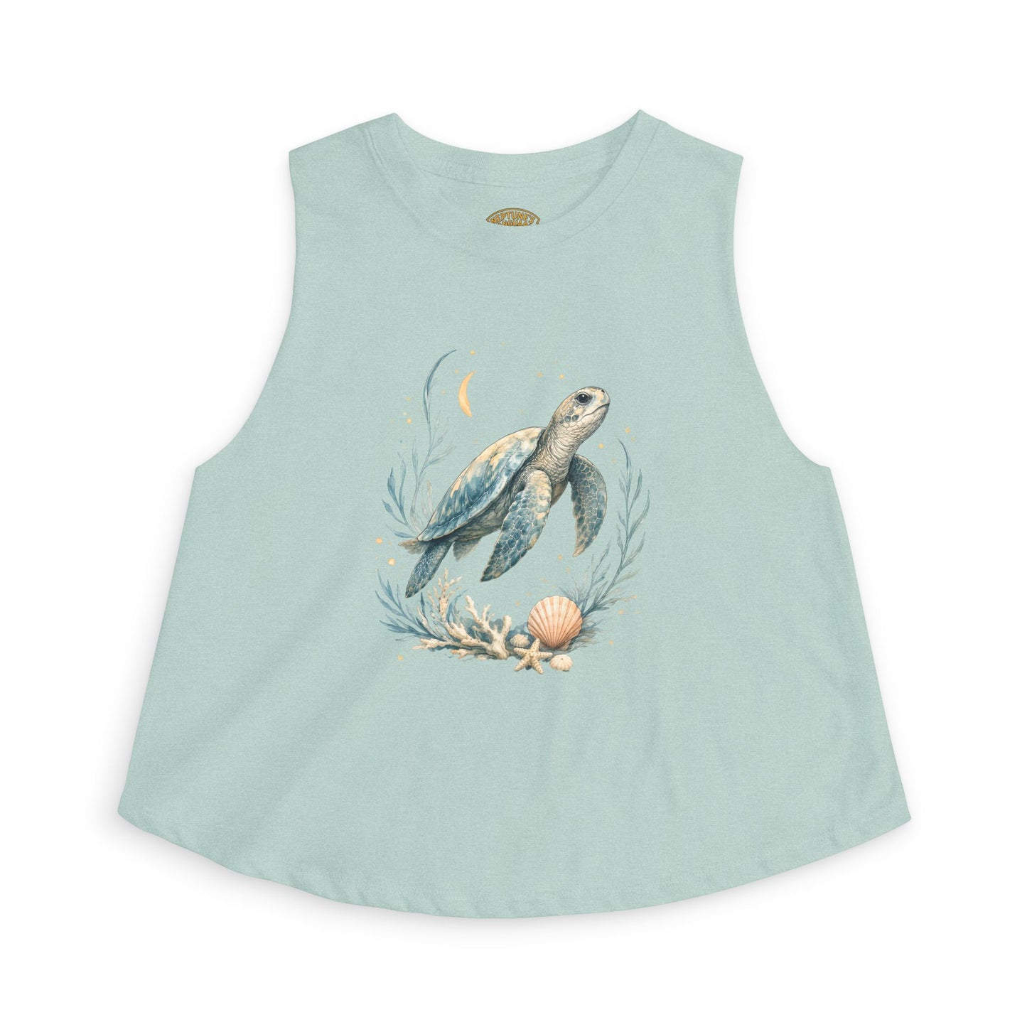 Sea Turtle Floral Crop Top