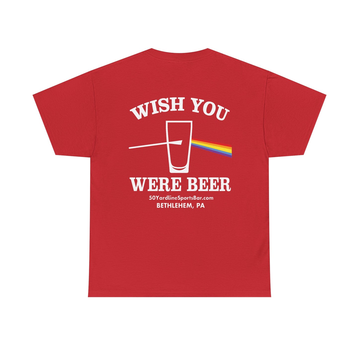 Wish You Were Beer 50 Yard Line Sports Bar T Shirt
