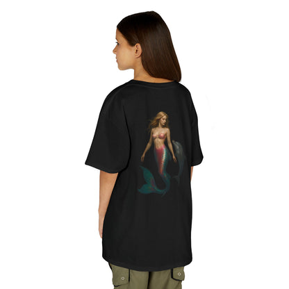 Youth Mermaid Tee with Dolphin Graphic