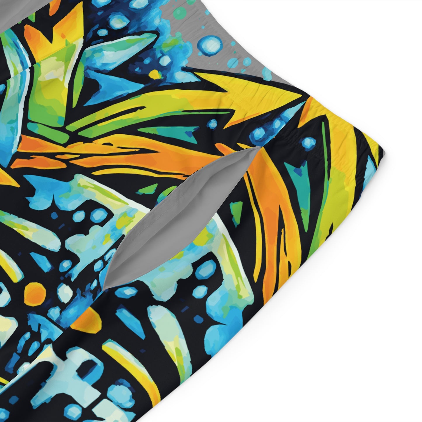 Gray Ocean Graffiti Board Shorts