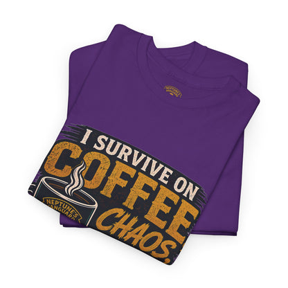 Funny Nitrox Diver T-Shirt | I Survive on Coffee, Chaos, Cuss Words & NX32
