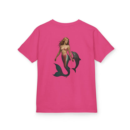 Youth Mermaid Tee with Dolphin Graphic