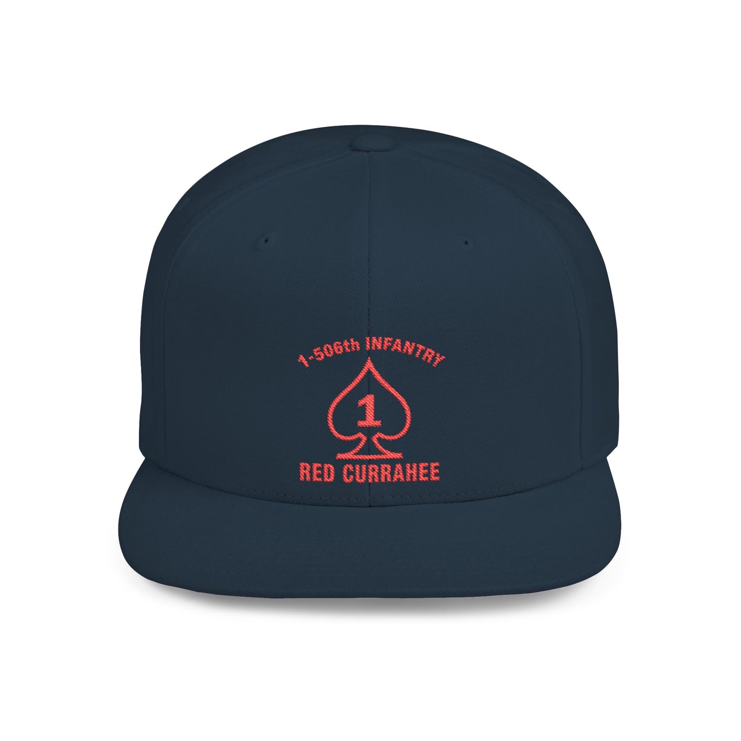 Flat Bill Snapback - 1st Infantry "Red Currakee" Spade Logo Cap