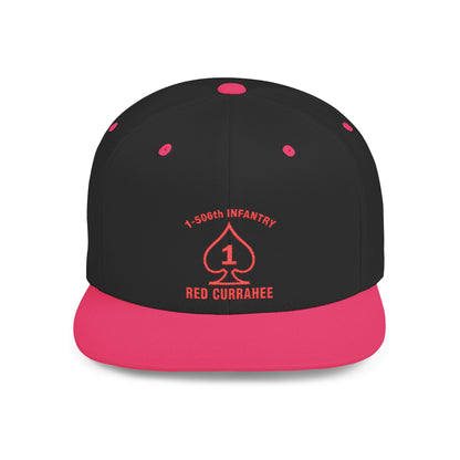 Flat Bill Snapback - 1st Infantry "Red Currakee" Spade Logo Cap