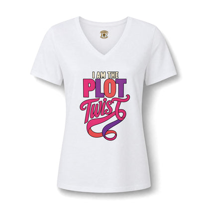 I Am the Plot Twist Women's V Neck T Shirt