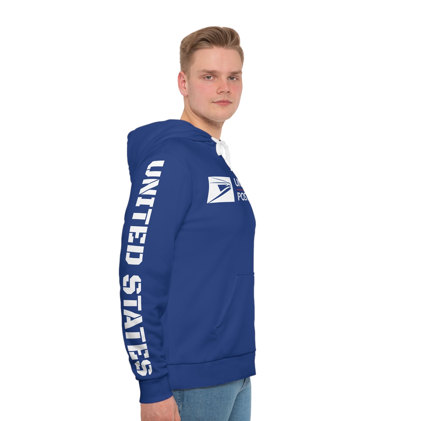 Postal Pride Pullover Hoodie with Vintage Mailman Graphic