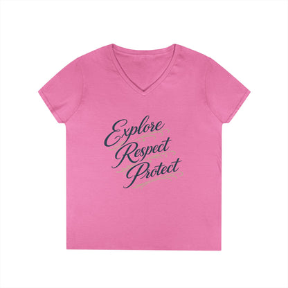 Explore Respect Protect V-Neck Tee