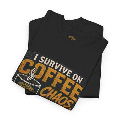 Funny Nitrox Diver T-Shirt | I Survive on Coffee, Chaos, Cuss Words & NX32