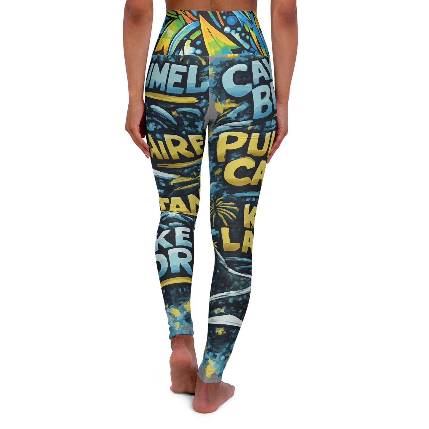 Ocean Graffiti High Waist Leggings