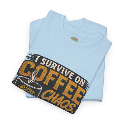 Funny Nitrox Diver T-Shirt | I Survive on Coffee, Chaos, Cuss Words & NX32