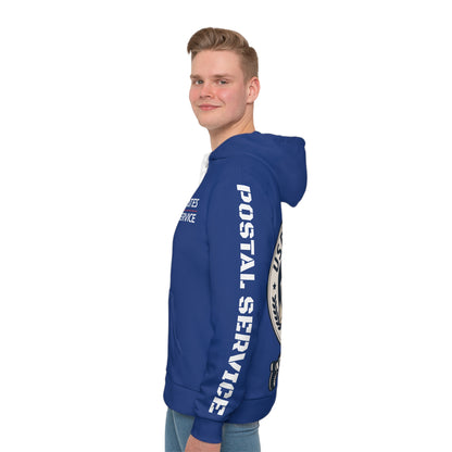 Postal Pride Pullover Hoodie with Vintage Mailman Graphic