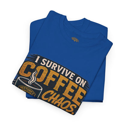 Funny Nitrox Diver T-Shirt | I Survive on Coffee, Chaos, Cuss Words & NX32