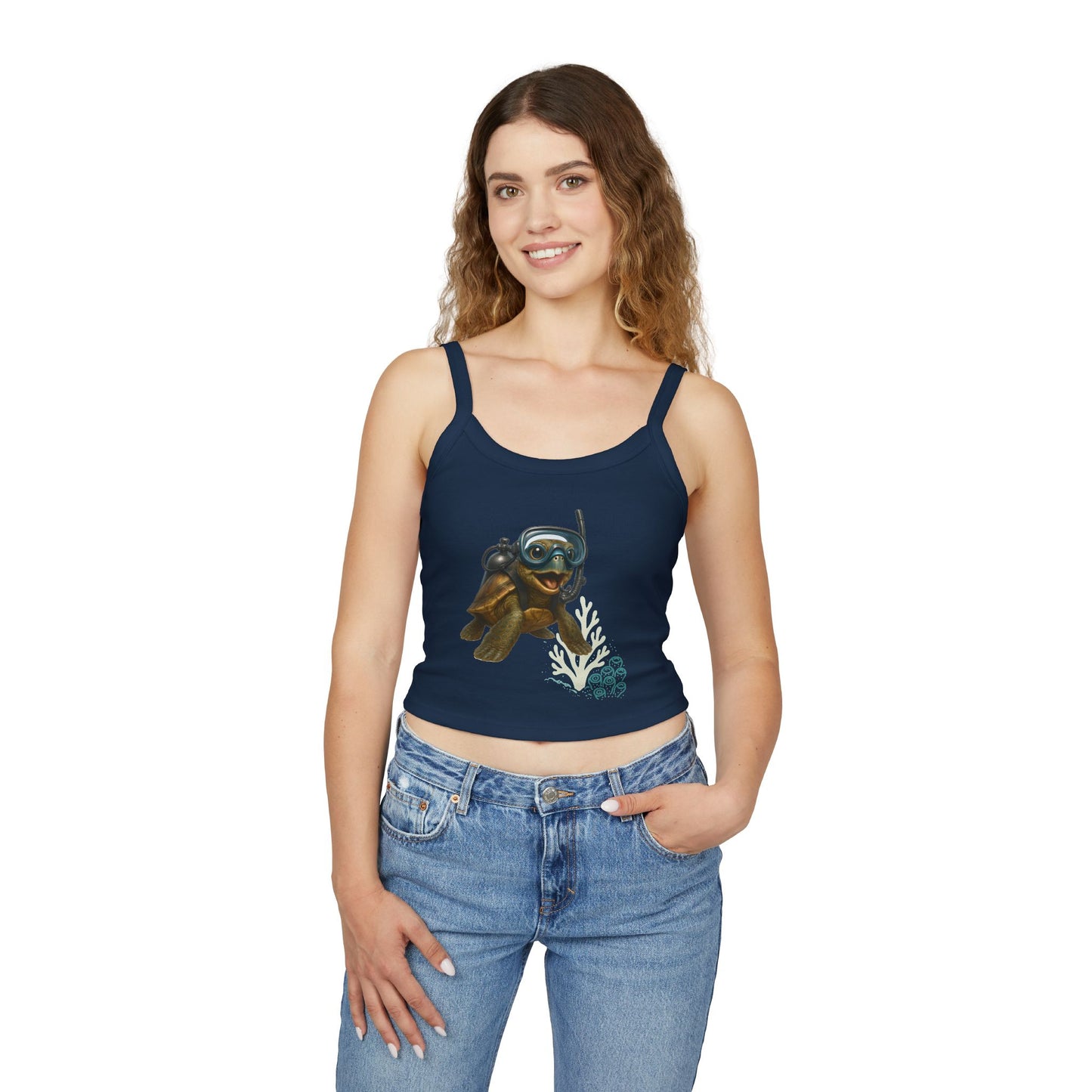 Scuba Turtle Spaghetti Strap Tank