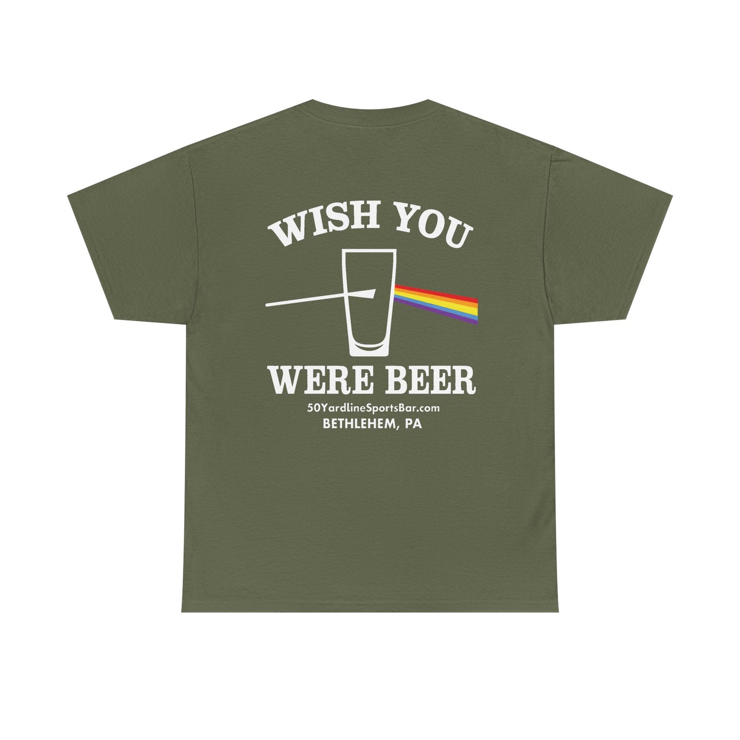 Wish You Were Beer 50 Yard Line Sports Bar T Shirt