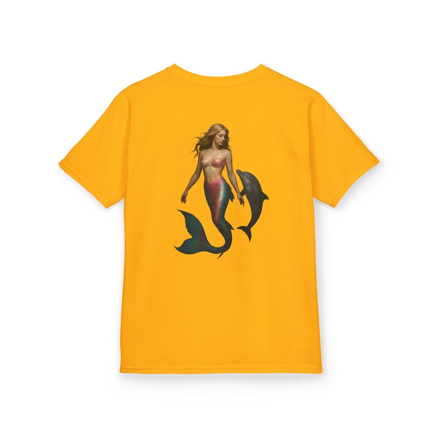 Youth Mermaid Tee with Dolphin Graphic