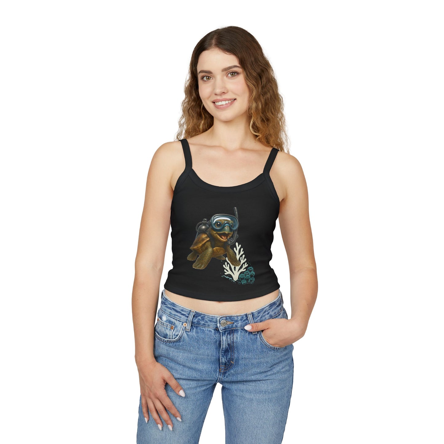 Scuba Turtle Spaghetti Strap Tank