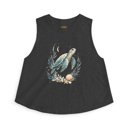 Sea Turtle Floral Crop Top