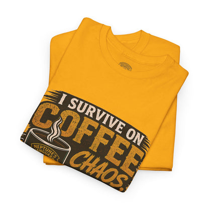 Funny Nitrox Diver T-Shirt | I Survive on Coffee, Chaos, Cuss Words & NX32