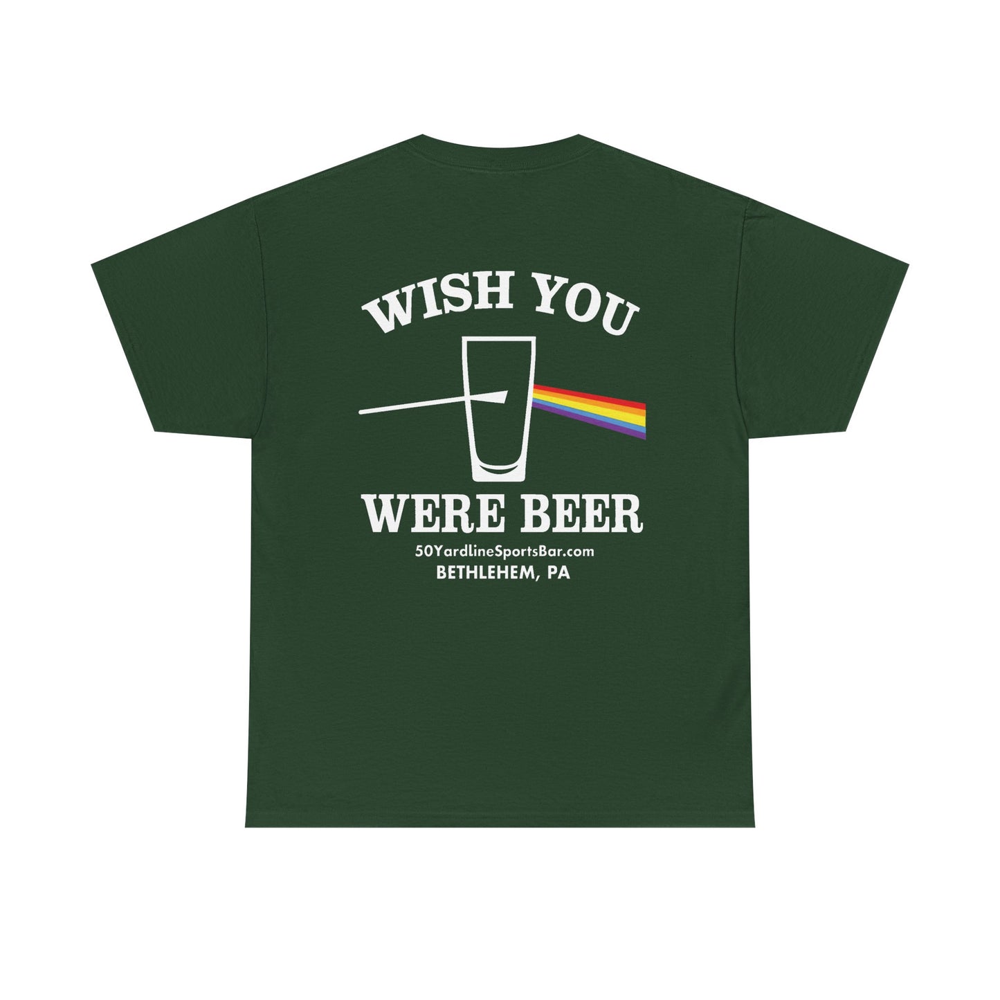 Wish You Were Beer 50 Yard Line Sports Bar T Shirt