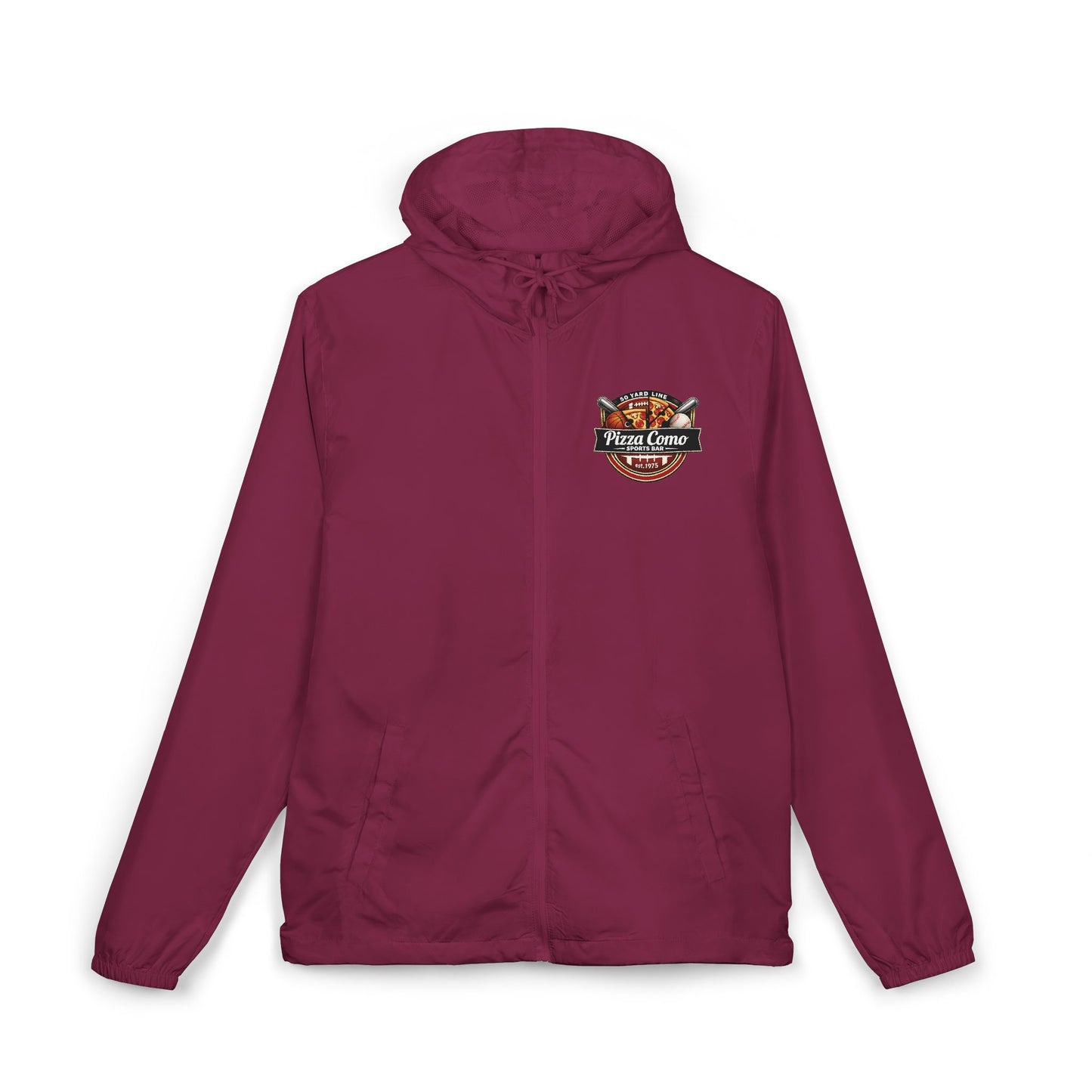 Pizza Como Sports Bar Lightweight Water Resistant Windbreaker