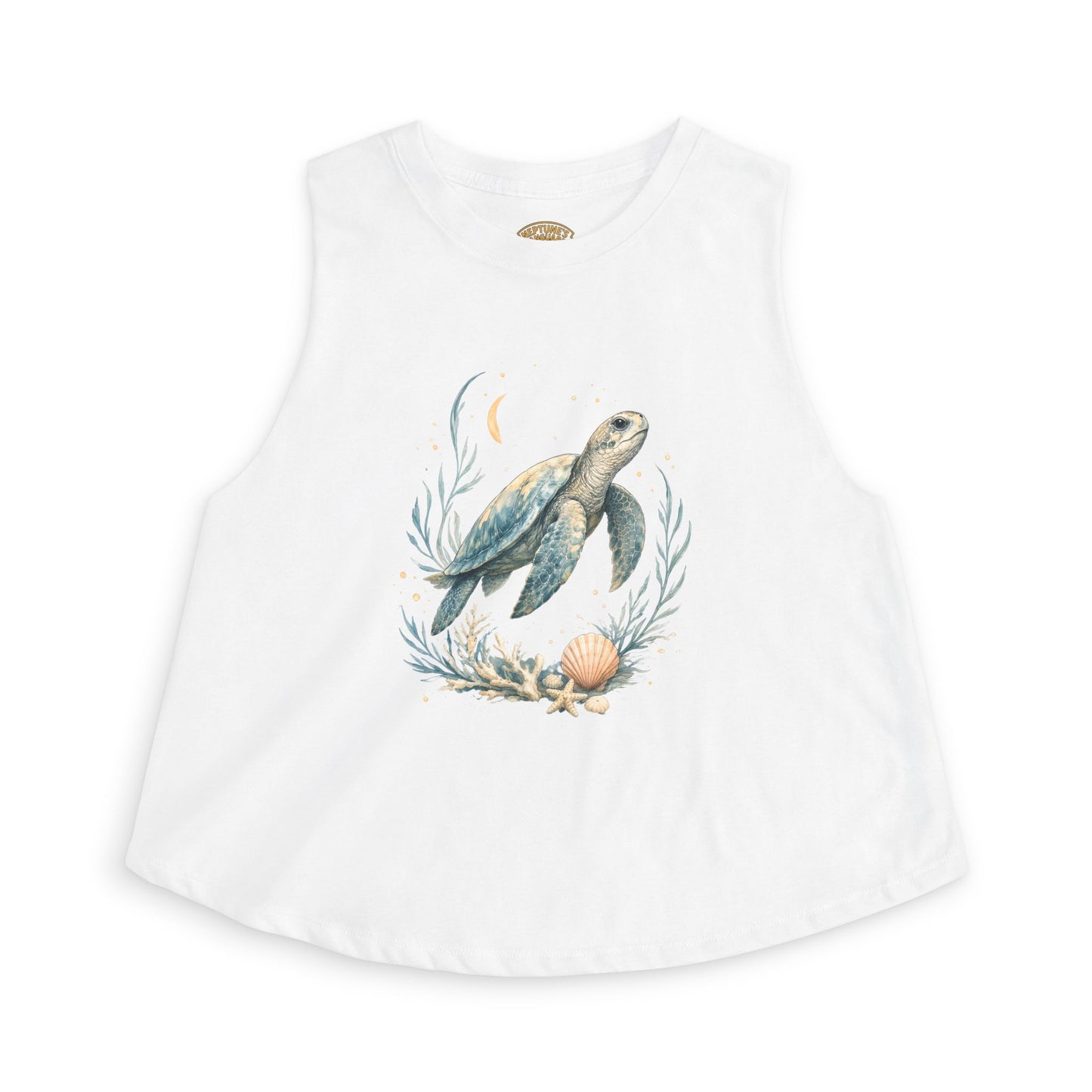 Sea Turtle Floral Crop Top