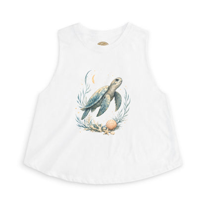 Sea Turtle Floral Crop Top