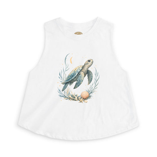 Sea Turtle Floral Crop Top