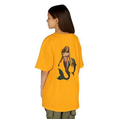 Youth Mermaid Tee with Dolphin Graphic