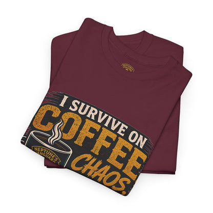 Funny Nitrox Diver T-Shirt | I Survive on Coffee, Chaos, Cuss Words & NX32