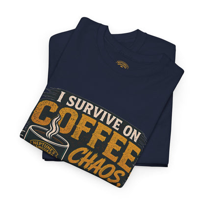 Funny Nitrox Diver T-Shirt | I Survive on Coffee, Chaos, Cuss Words & NX32