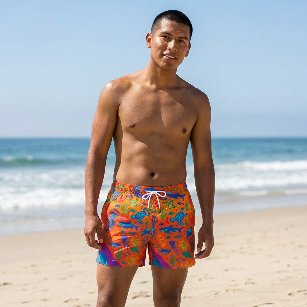 Tropical Sea Life Swim Shorts