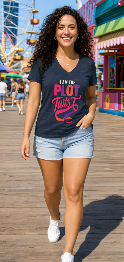 I Am the Plot Twist Women's V Neck T Shirt
