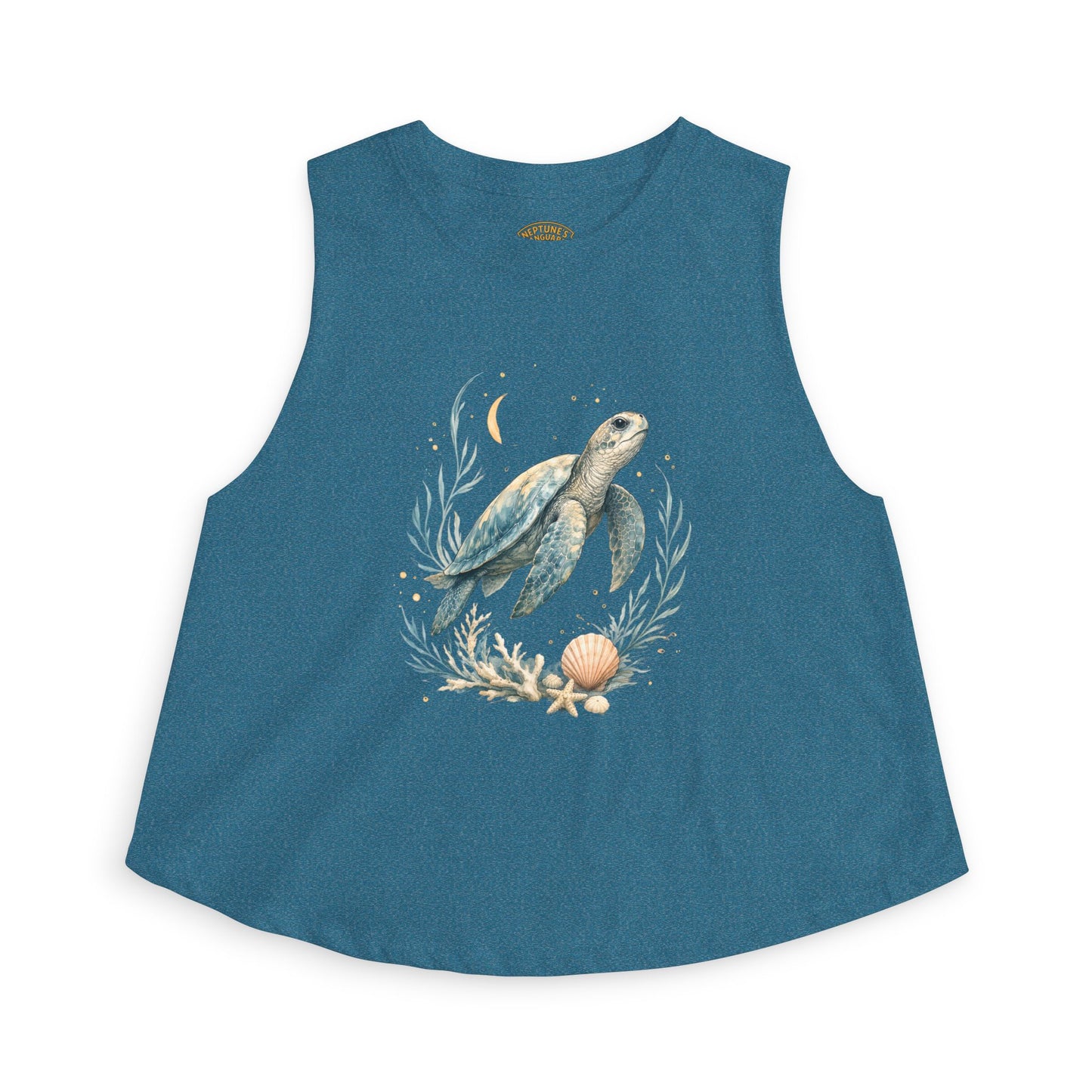Sea Turtle Floral Crop Top