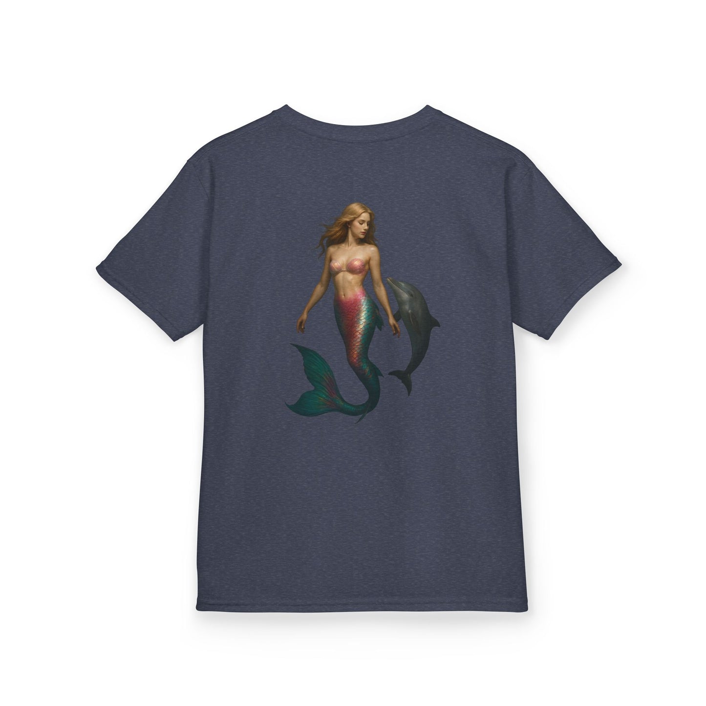 Youth Mermaid Tee with Dolphin Graphic