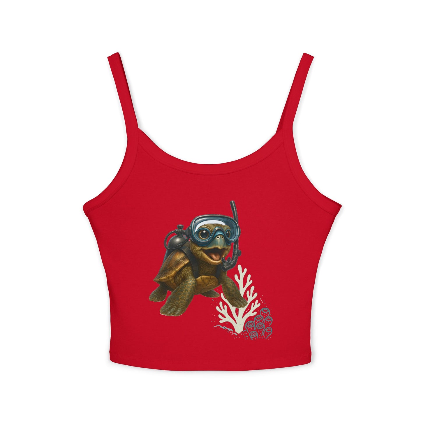Scuba Turtle Spaghetti Strap Tank