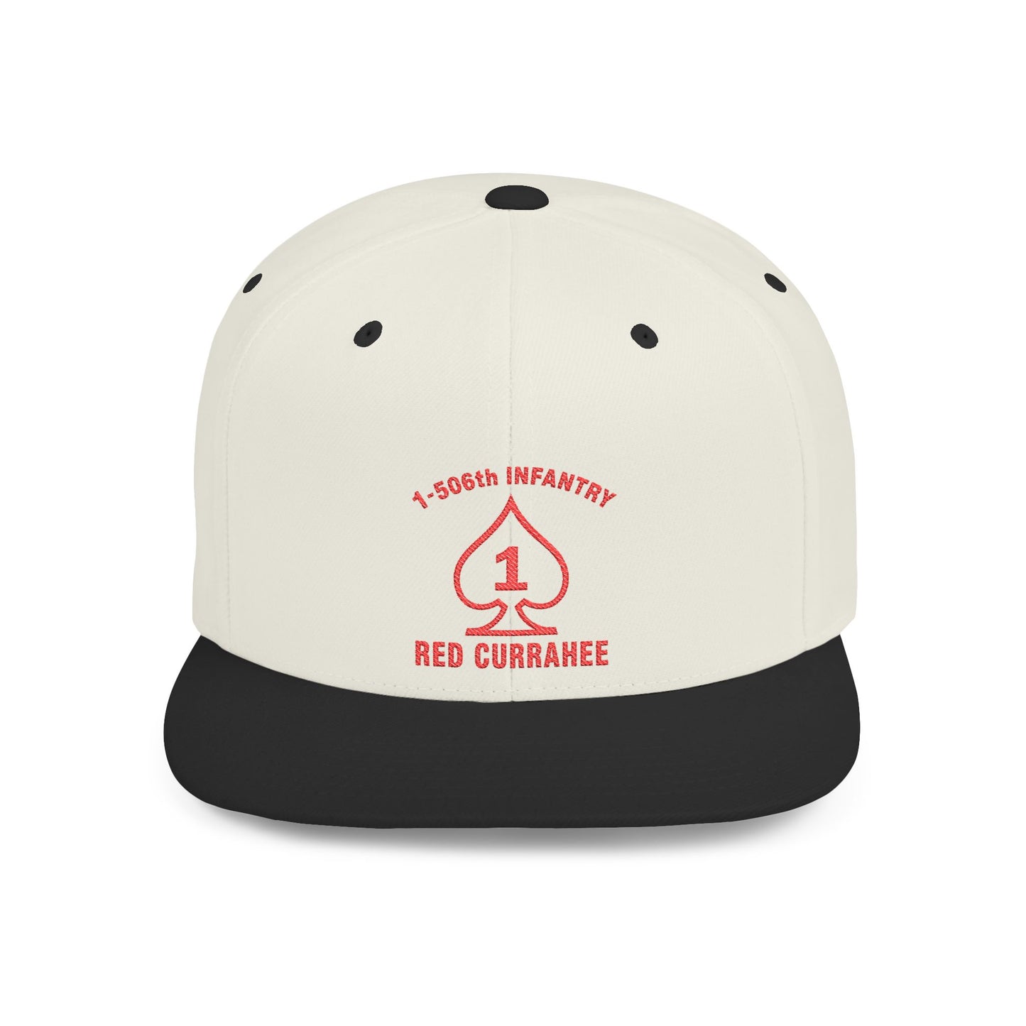 Flat Bill Snapback - 1st Infantry "Red Currakee" Spade Logo Cap