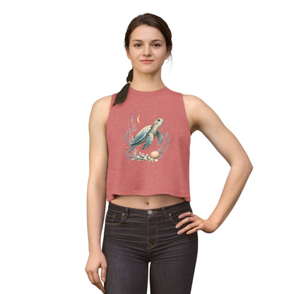 Sea Turtle Floral Crop Top