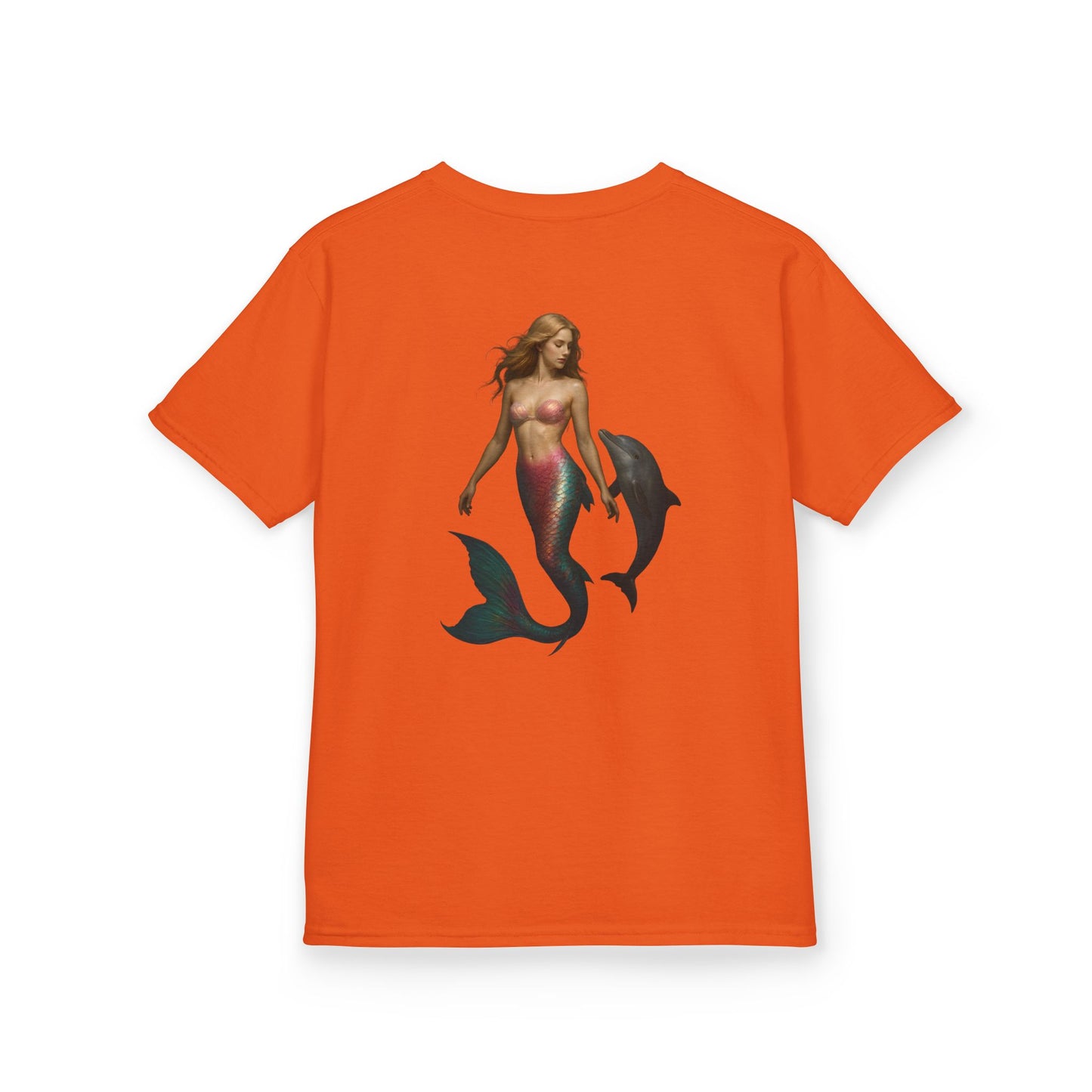 Youth Mermaid Tee with Dolphin Graphic