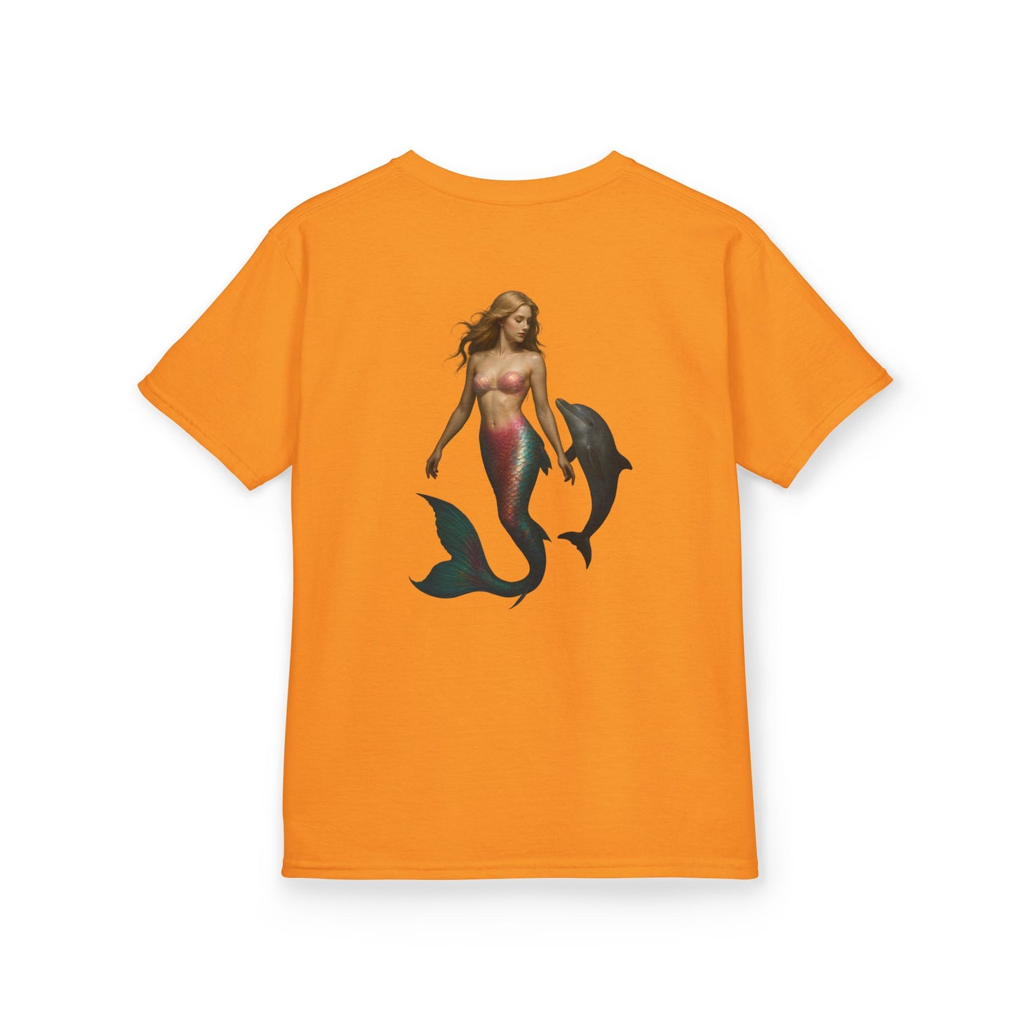 Youth Mermaid Tee with Dolphin Graphic