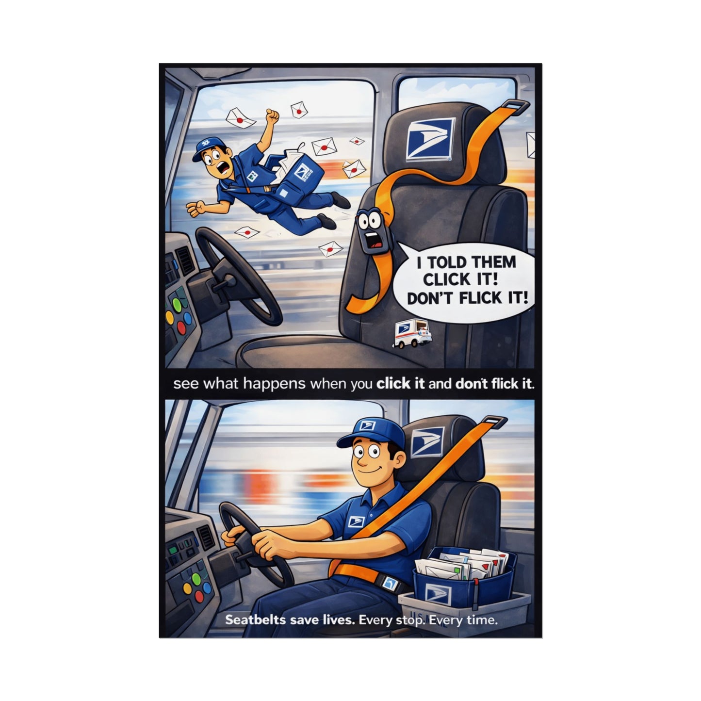 Click It! Don’t Flick It! Rolled Poster