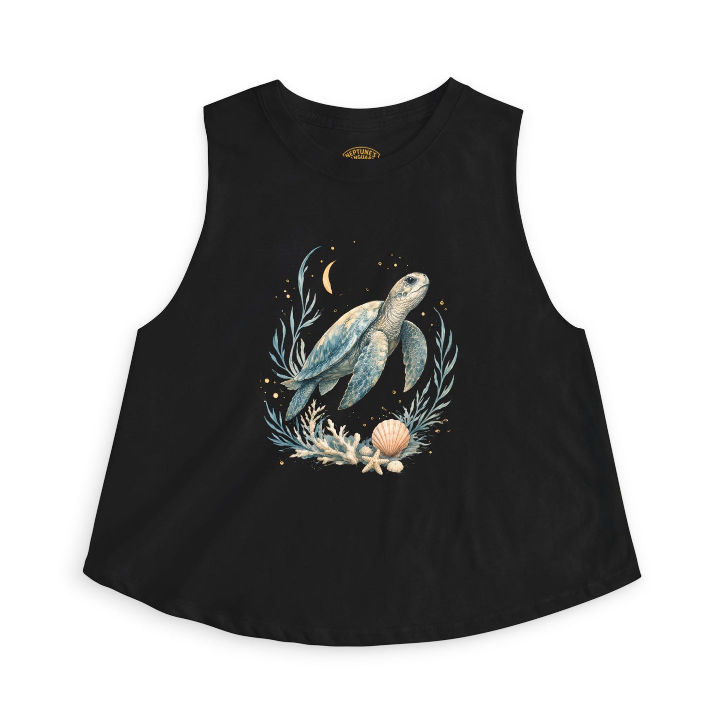 Sea Turtle Floral Crop Top