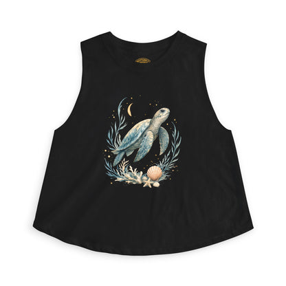 Sea Turtle Floral Crop Top