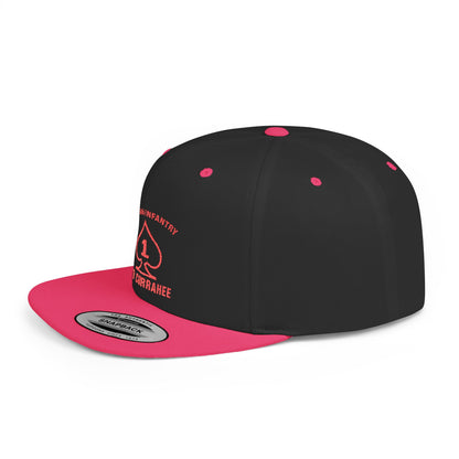 Flat Bill Snapback - 1st Infantry "Red Currakee" Spade Logo Cap