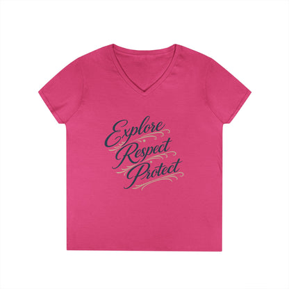 Explore Respect Protect V-Neck Tee