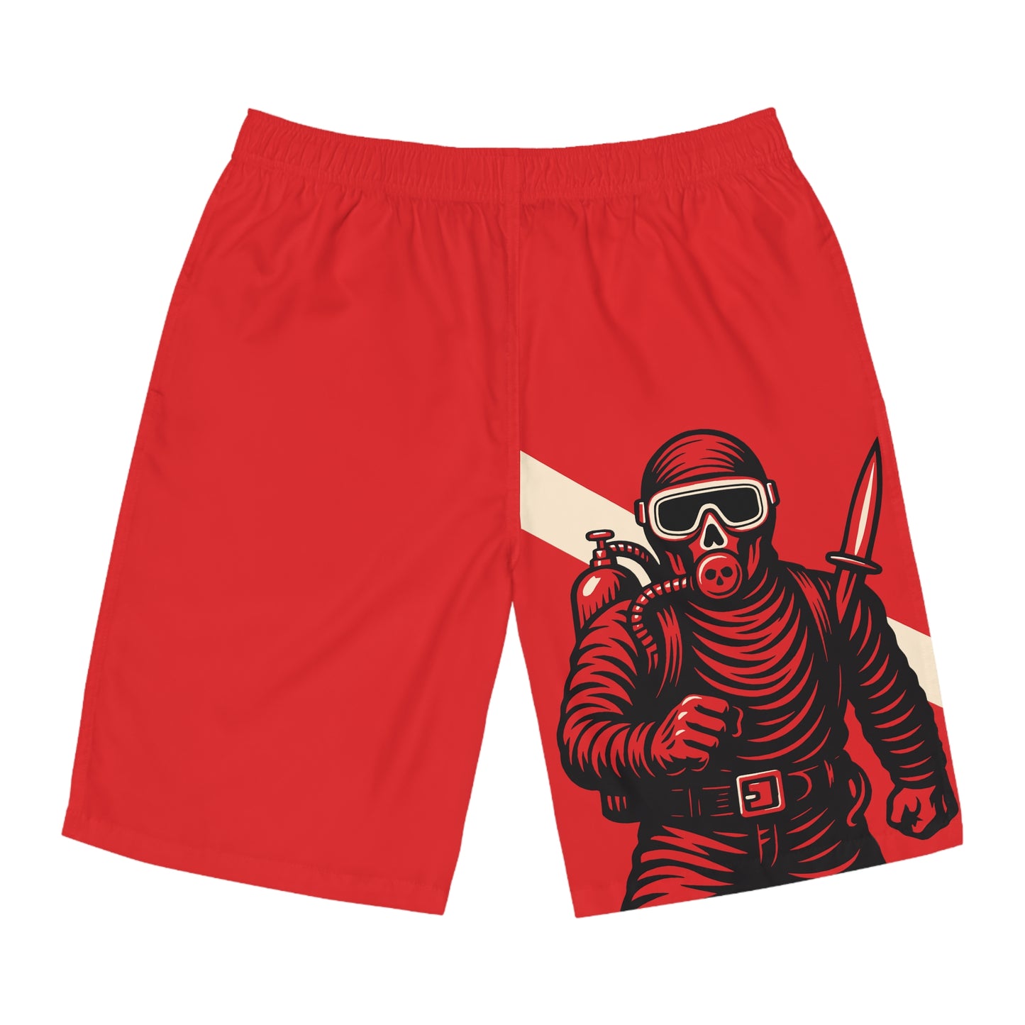 Dive Flag Guardian Shorts Red Graphic Swimwear
