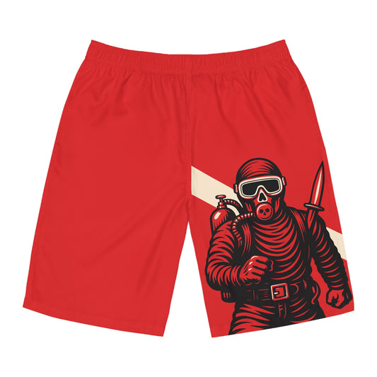 Dive Flag Guardian Shorts Red Graphic Swimwear